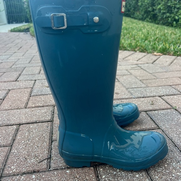 Hunter Original Kids Tall Boots Light Blue Size 5 - Picture 2 of 7